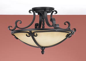 SF229BK Colonial Manor Semi Flush Ceiling Light