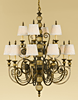F2327/8+4FG Florentine Dome 2-Tier 12 Light Chandelier
