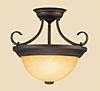 5201RBZ Rubbed Bronze Semi Flush Ceiling Light